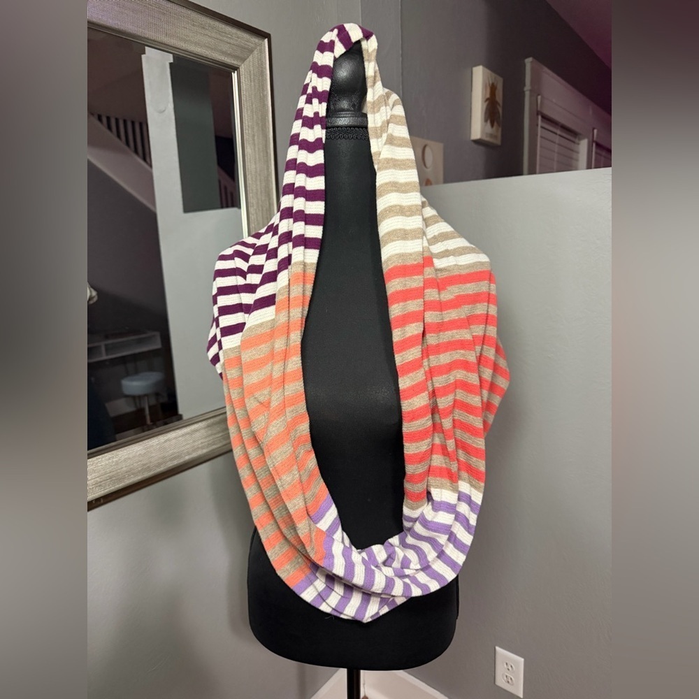 American Eagle Striped Multicolor Infinity Scarf - Picture 2 of 4